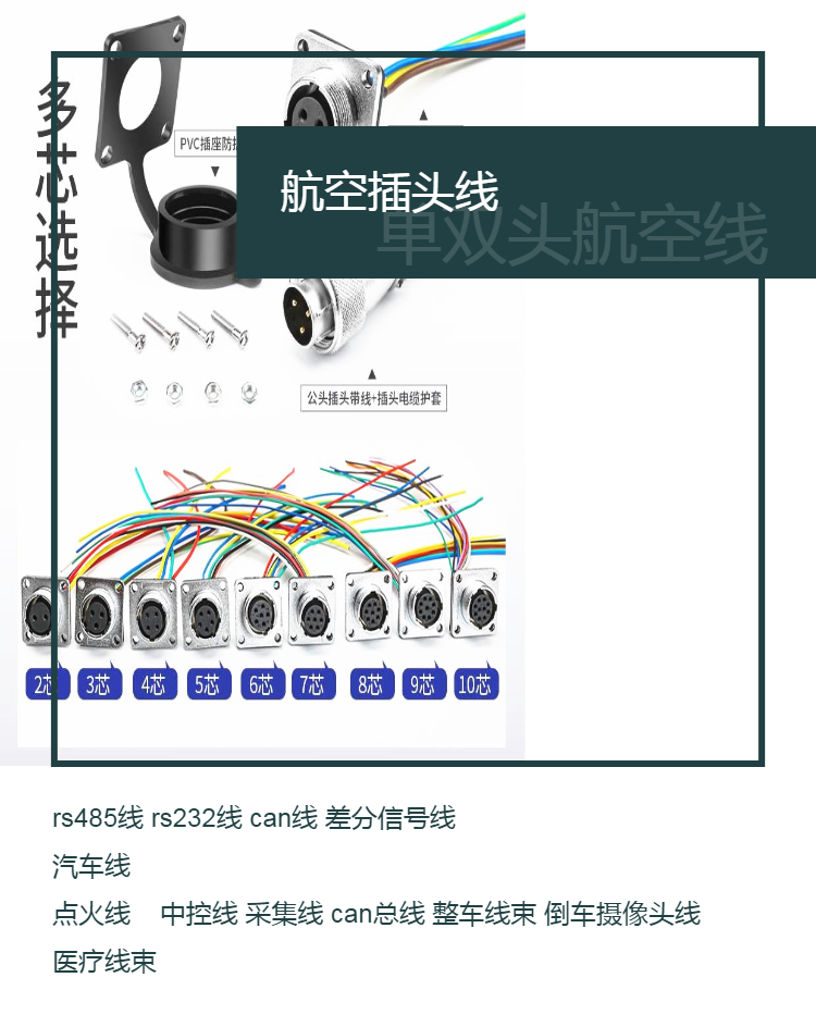 Customized PU slingshot wire adapter DB9 signal extension cable RJ45 mesh cable with one drag three spring wires