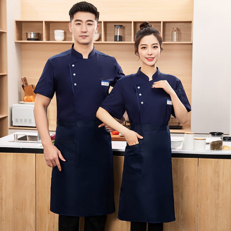 透气网厨师工作服短袖餐饮酒店饭店食堂蛋糕店烘焙厨师衣服男夏季