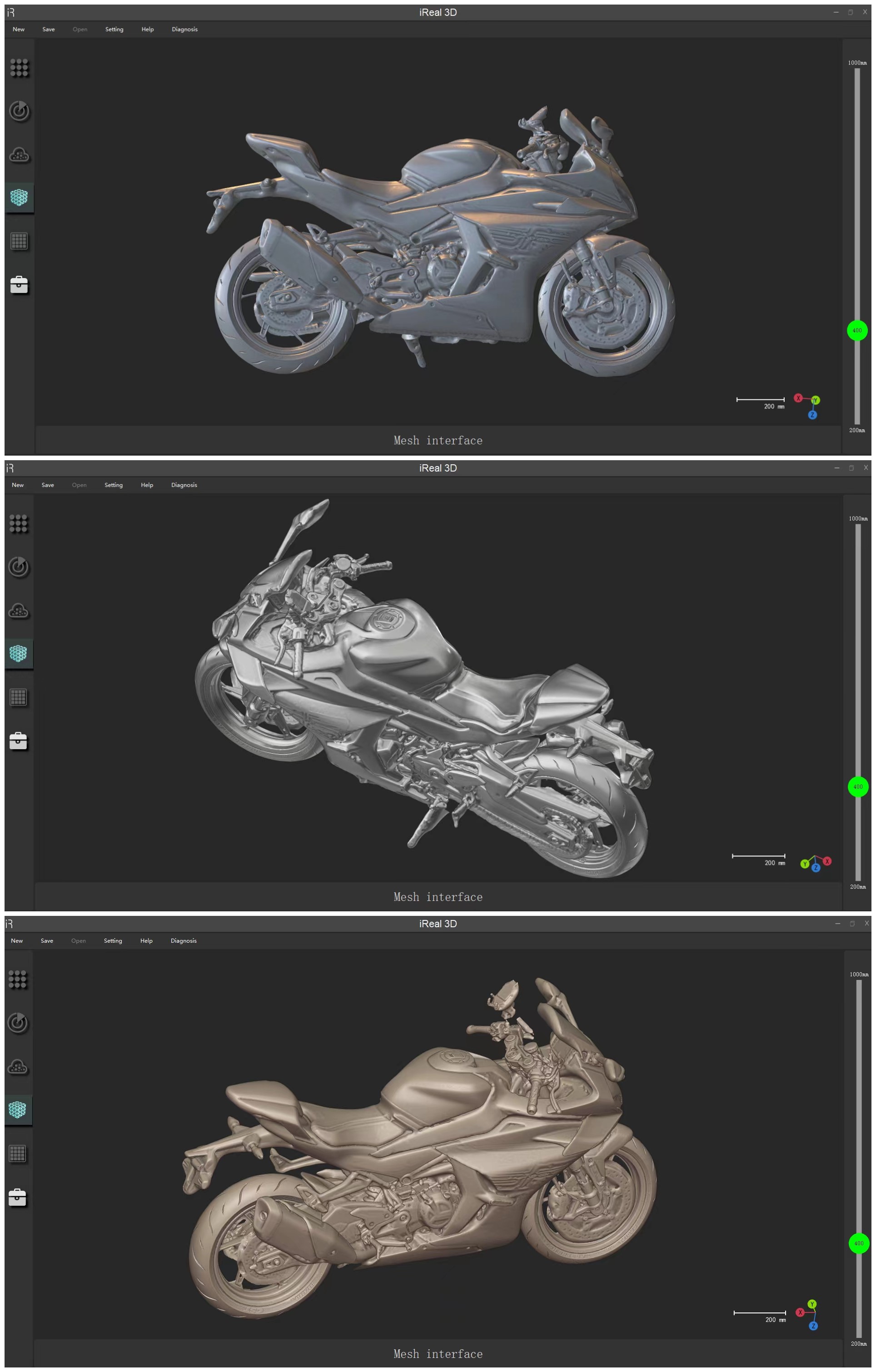 Color 3D scanner, iReal2E, accuracy testing, scanning equipment