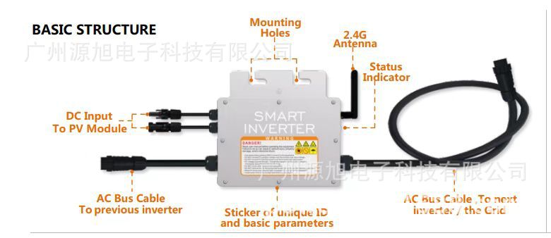 Yuanda New Energy Photovoltaic Micro Grid Connected Inverter DC20_ 60vIn OutAC120v230v_ 50-60hz