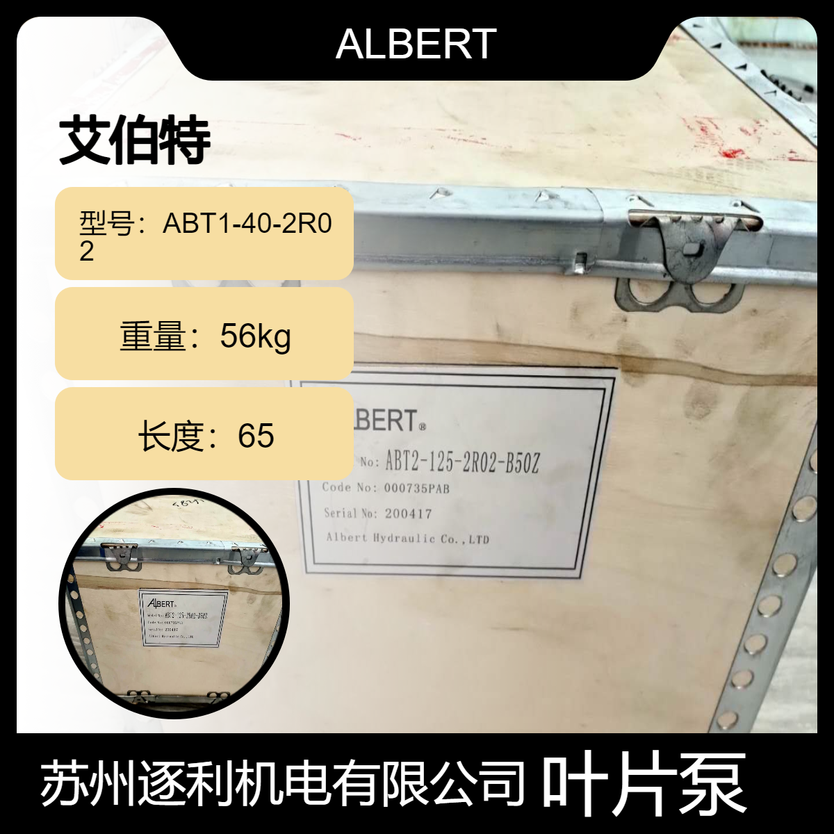 美国ALBERT艾伯特ABT2-100-2R00-B50Z叶片泵ABT1-40-2R02