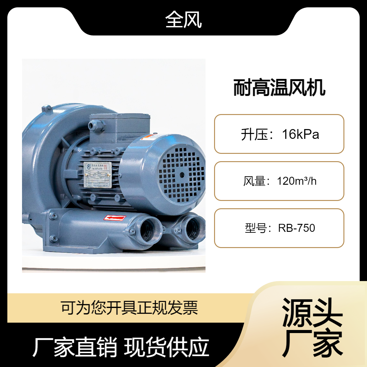RB-750环形漩涡气泵 蒸汽输送隔热高压风机 耐高温旋涡鼓风机