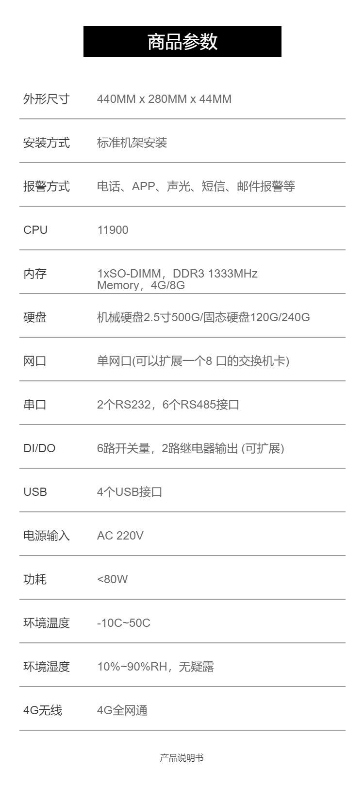 Domestic brand computer room power environment monitoring integrated machine model SPD-U03