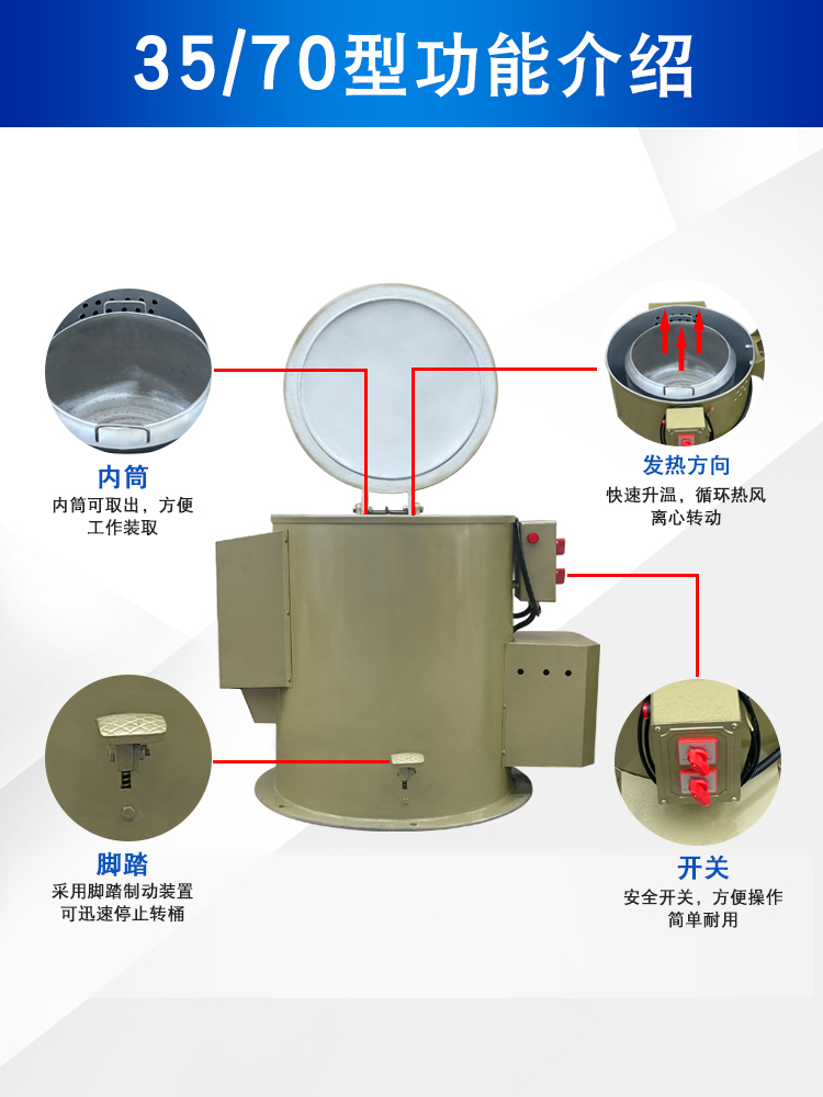 单脱水机烘干甩干机工业离心脱水机不锈钢五金干燥脱油工业甩油机