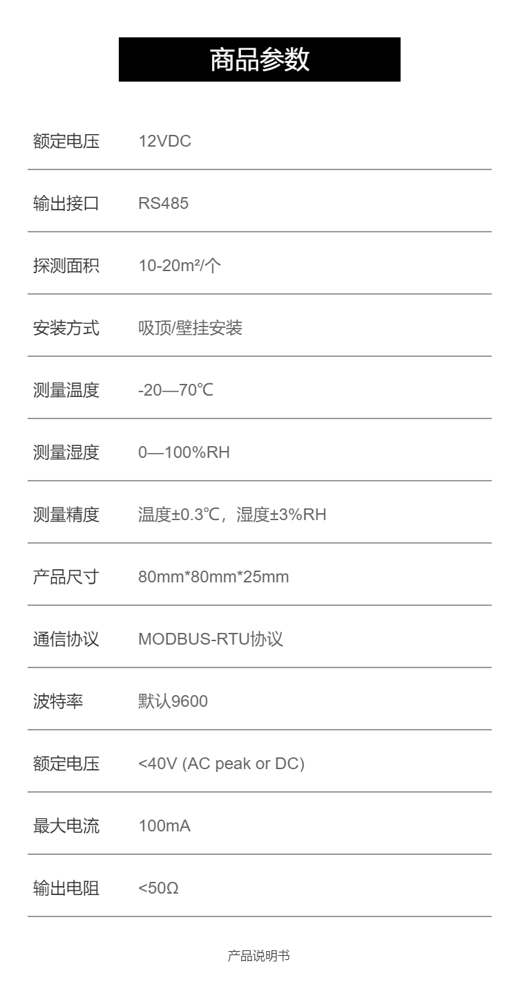 Domestic brand temperature and humidity monitoring probe high stability sensor SPD-HT485-A