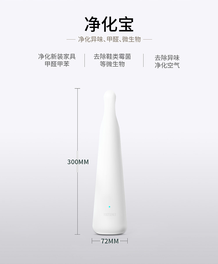 RootSense Genyuan Purifier for Formaldehyde Removal and Odor Removal Small Space Wardrobe Purifier Rechargeable