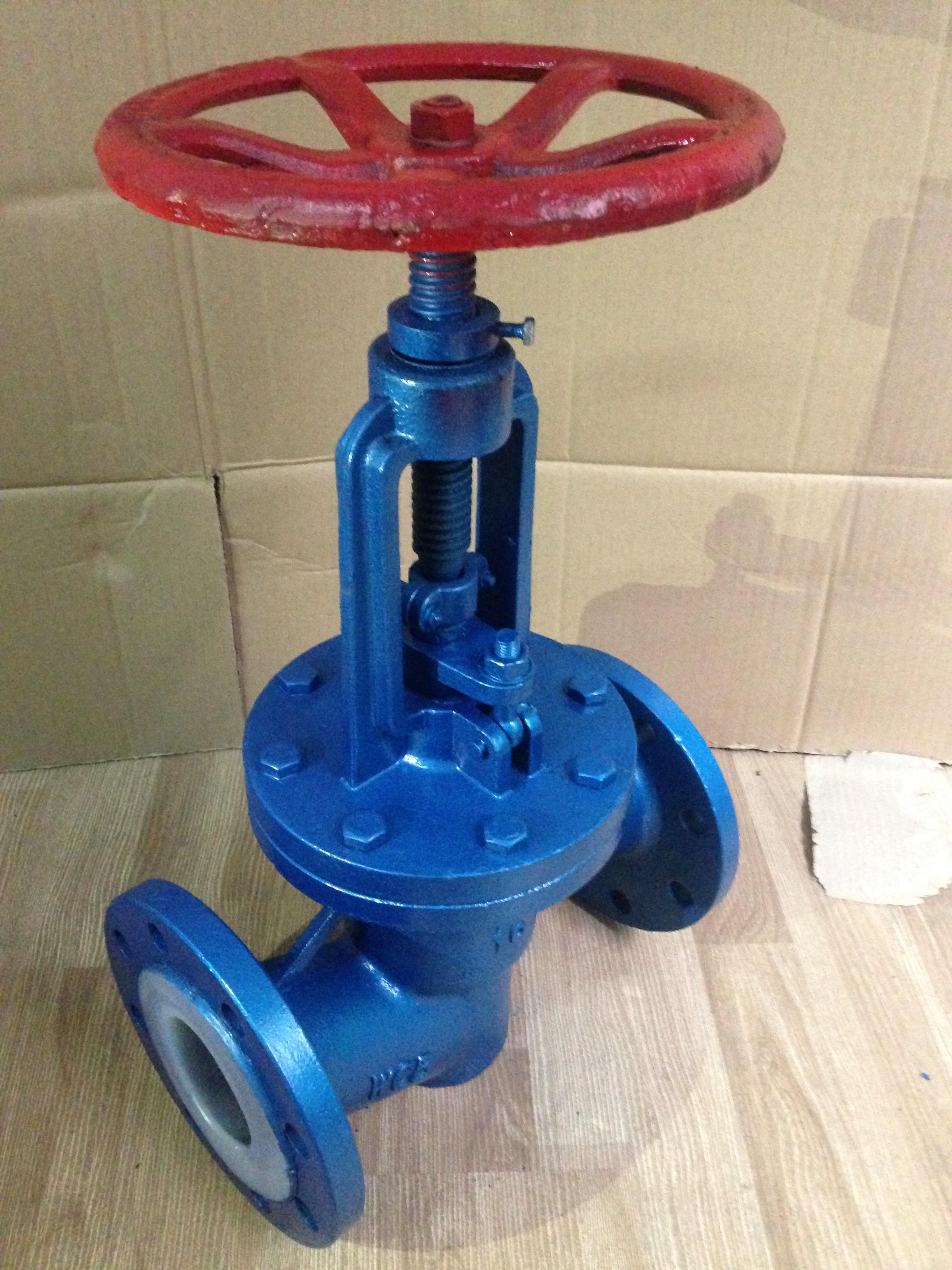 PTFE lined flange globe valve J41F46-16C carbon steel chemical acid and alkali resistant valve