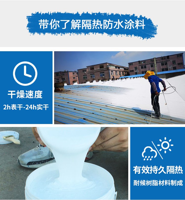 Reflective thermal insulation coating, waterproof and sunscreen exterior wall water-based coating, iron sheet factory roof thermal insulation paint can be used for packaging construction