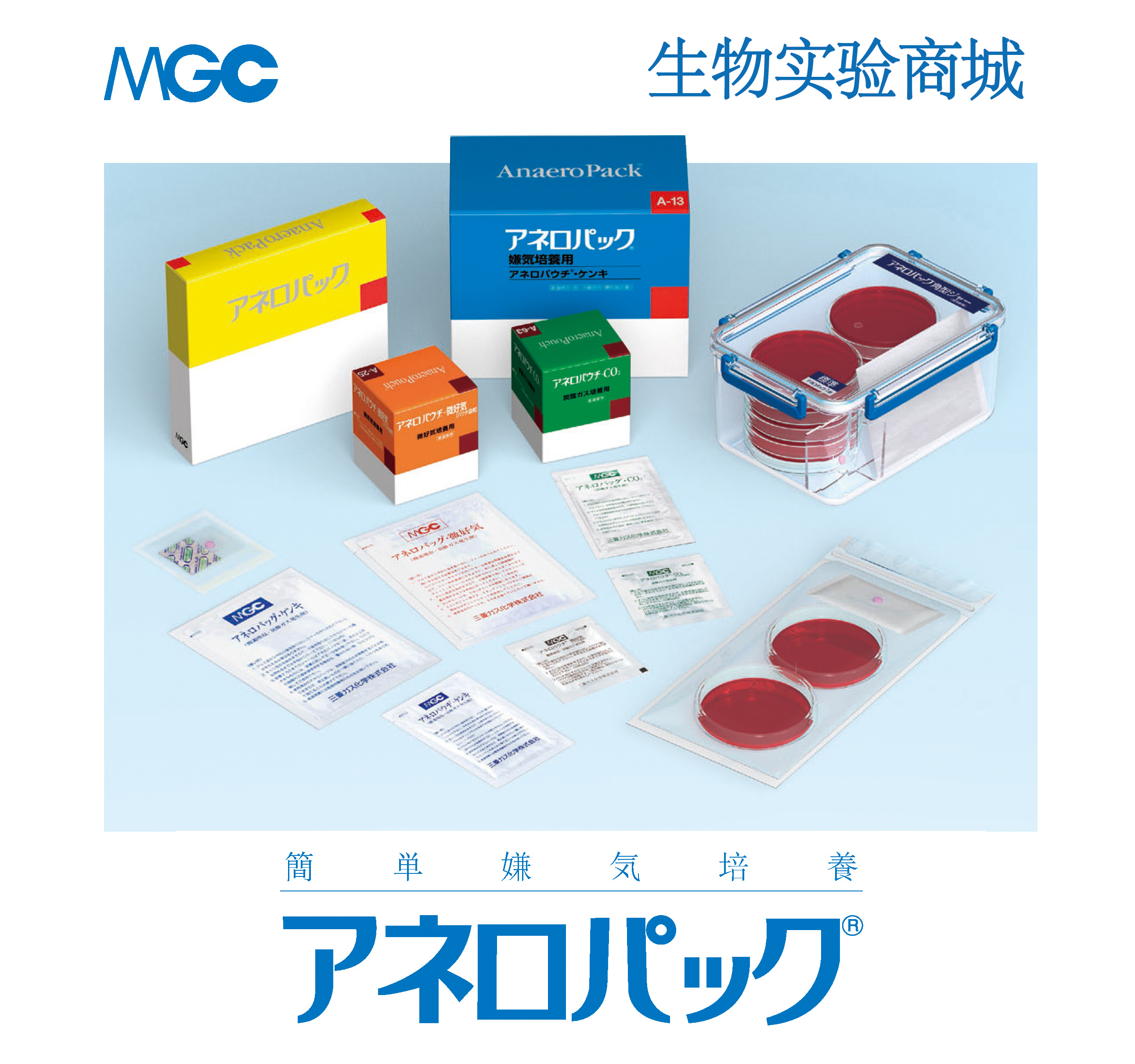 日本三菱MGC 2.5L密封厌氧培养罐厌氧盒厌氧罐培养容器
