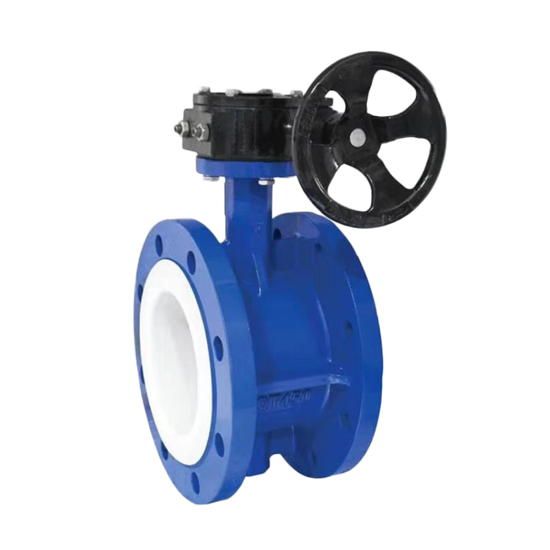 Ocean valve D341F4 U-type flange link Worm drive fluorine lined butterfly valve