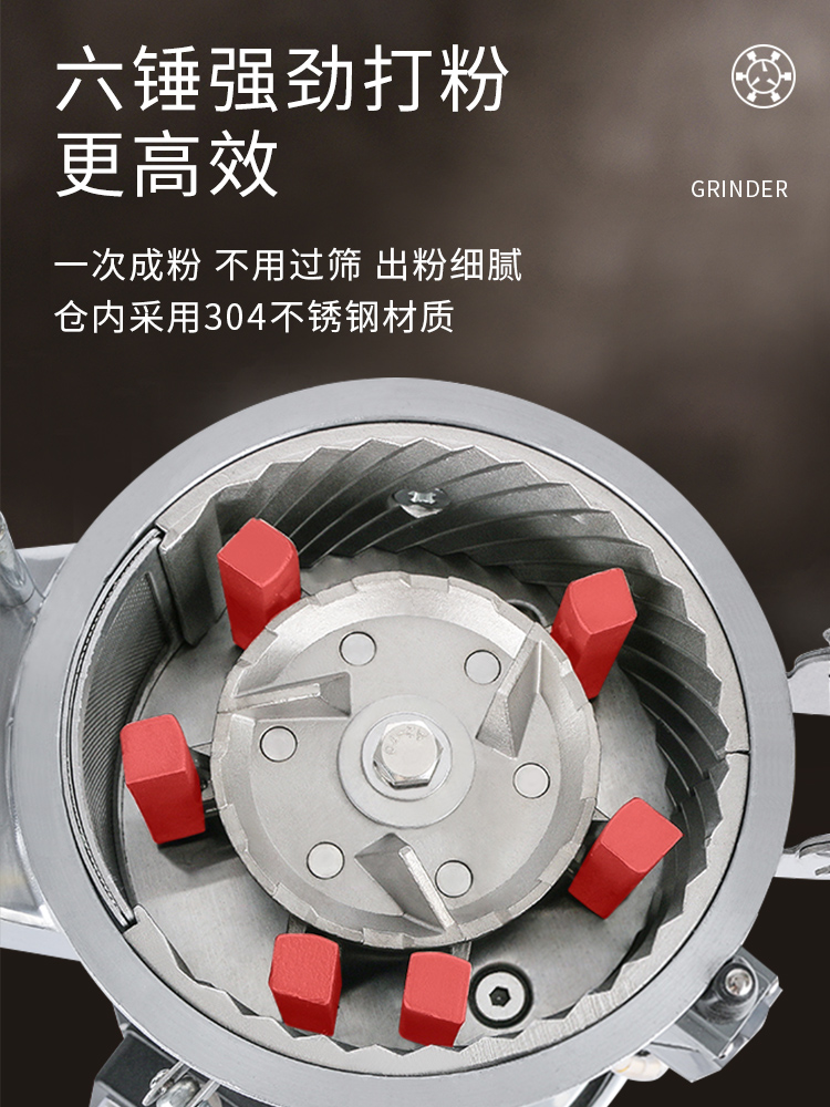 中药打粉机流水式粉碎机超细研磨机商家用磨面机药材破碎机磨粉机