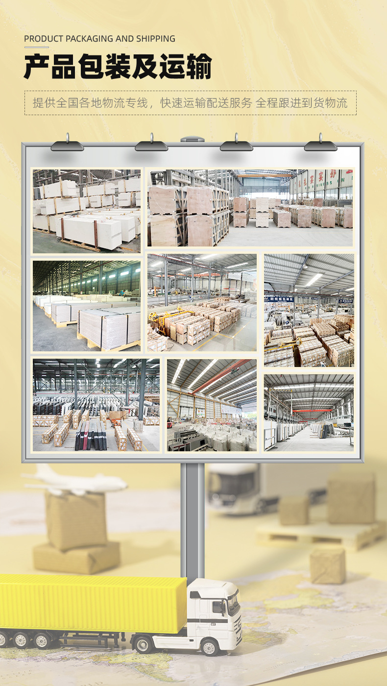 Manufacturer's foreign trade direct sales cement gray quartz stone table panel furniture board specification board marble artificial stone processing