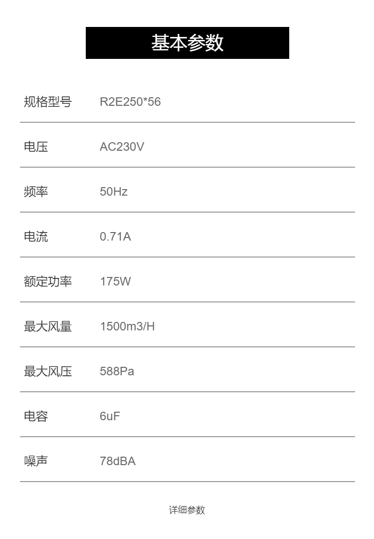 STORMFAN air disinfection machine equipment AC rear tilt centrifugal fan speed regulation three speed fan R2E250