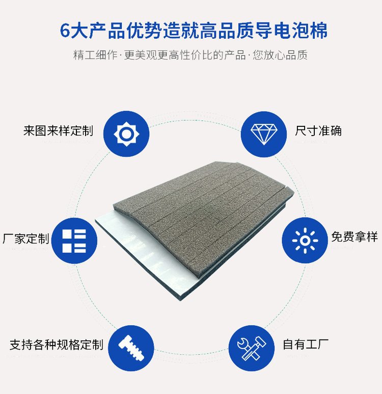 EMI impact conductive sponge circuit board shielding, buffering, shock absorption, electromagnetic shielding cabinet, conductive sponge customizable