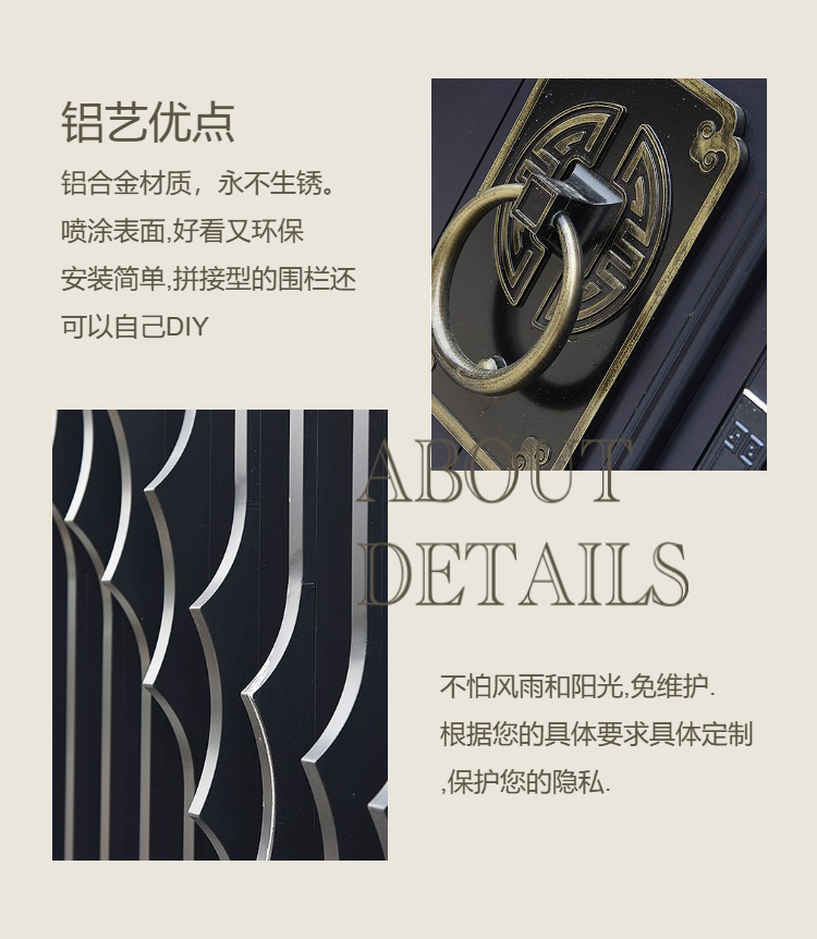 Rural electric sliding door aluminum alloy single door motor carving sand black zinc alloy door quantity size factory