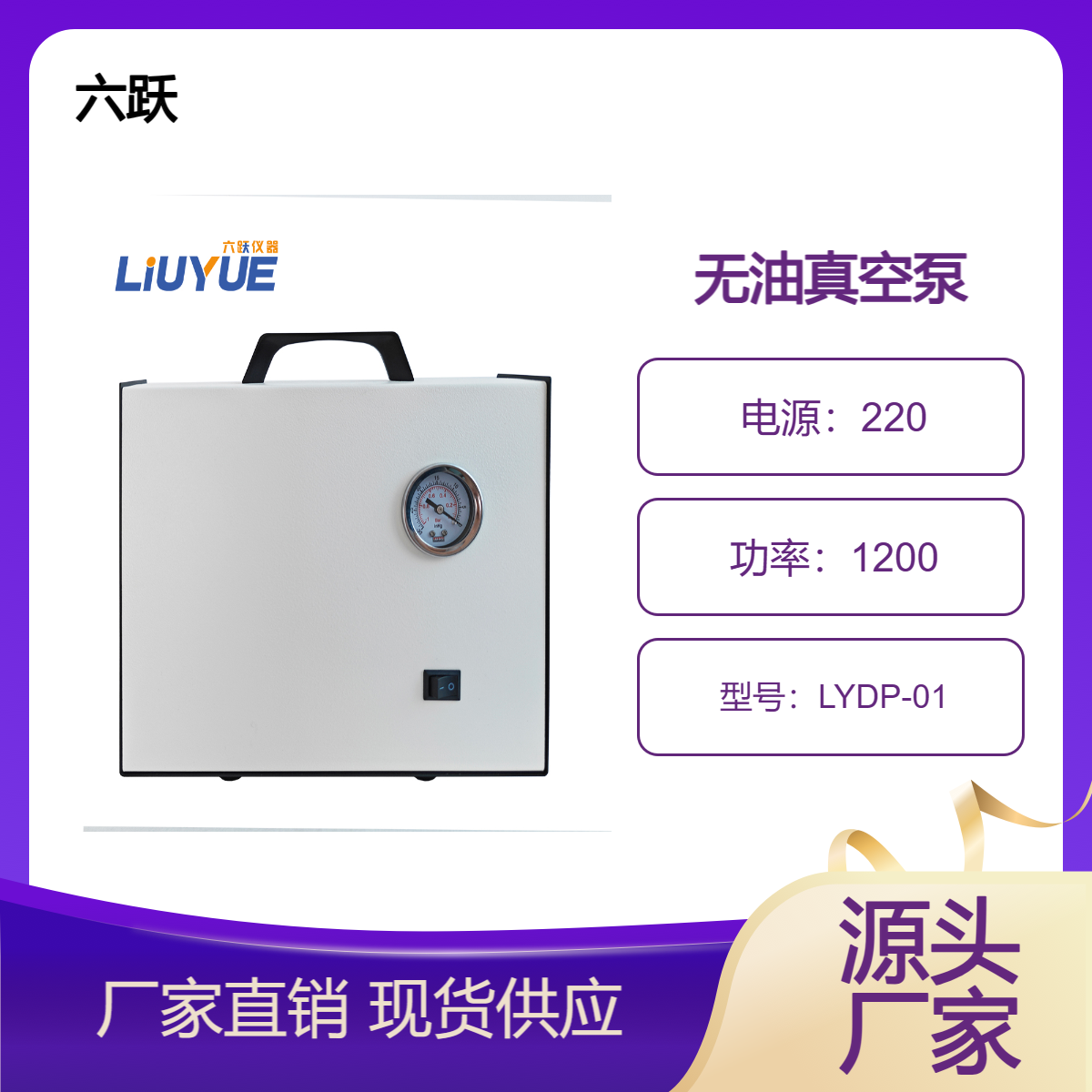 六跃正负压无油真空泵小型手提式实验用LYDP-01