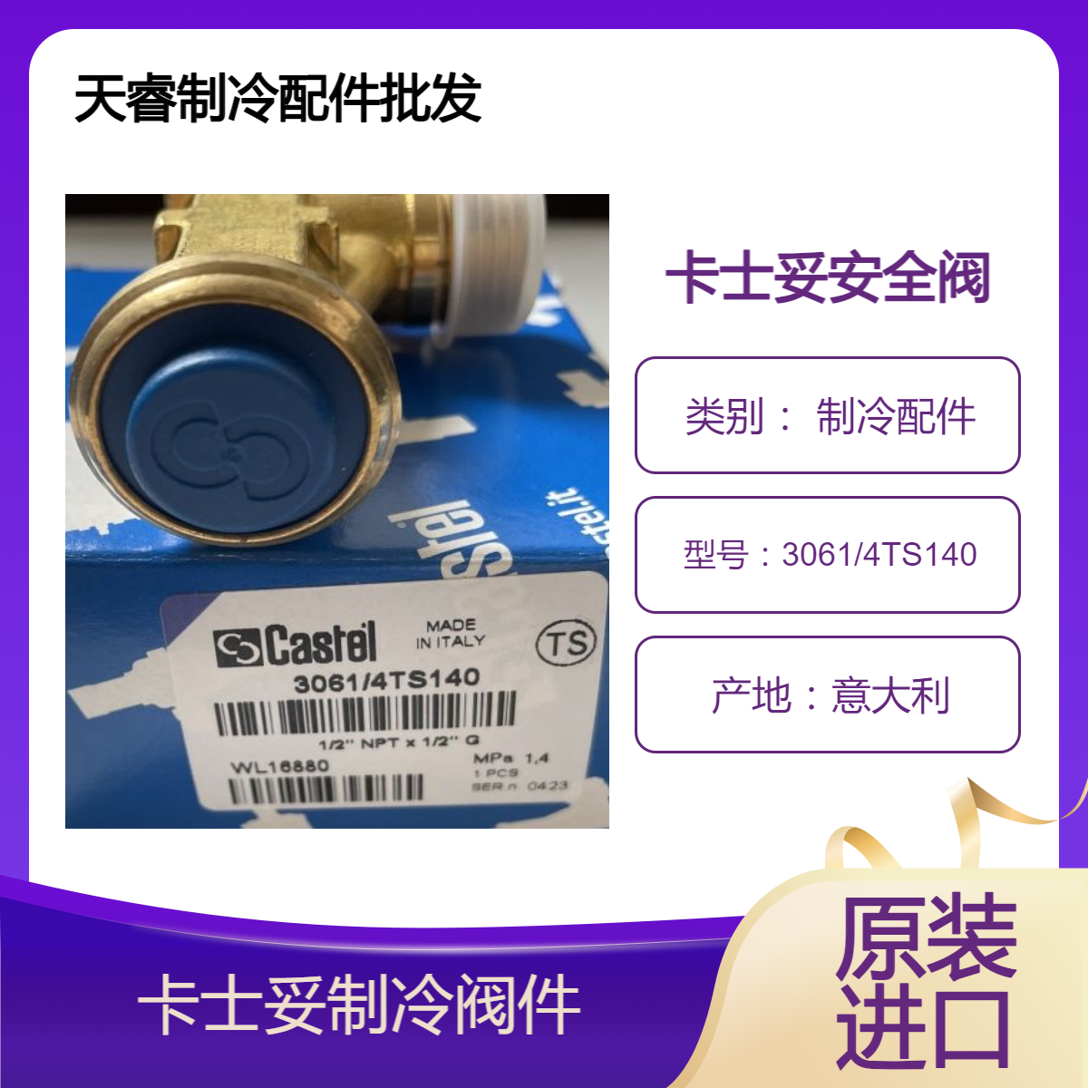 批发供应意大利CASTEL卡士妥安全阀3061/4TS140