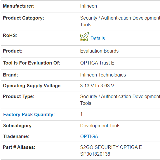 S2GOSECURITYOPTIGAETOBO1 New Original Security Verification Development Tool Infineon