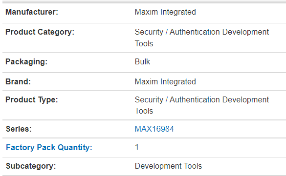 DS2710EVKIT+New Original Security Verification Development Tool Maxim Integrated