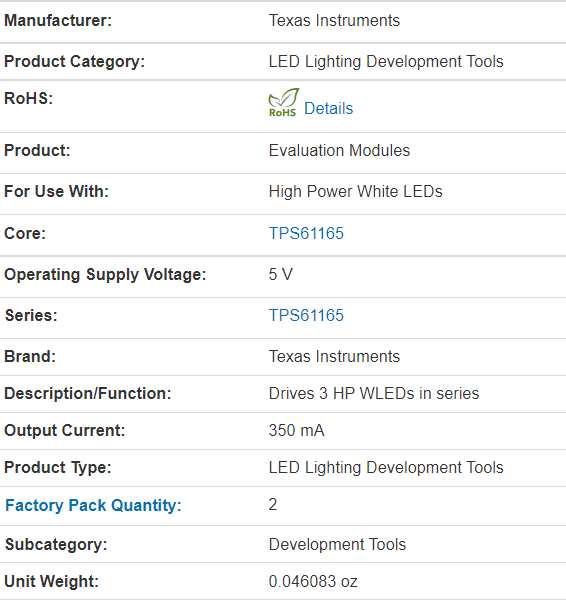 TPS61165EVM-283 New Original LED Lighting Development Tool Texas Instruments