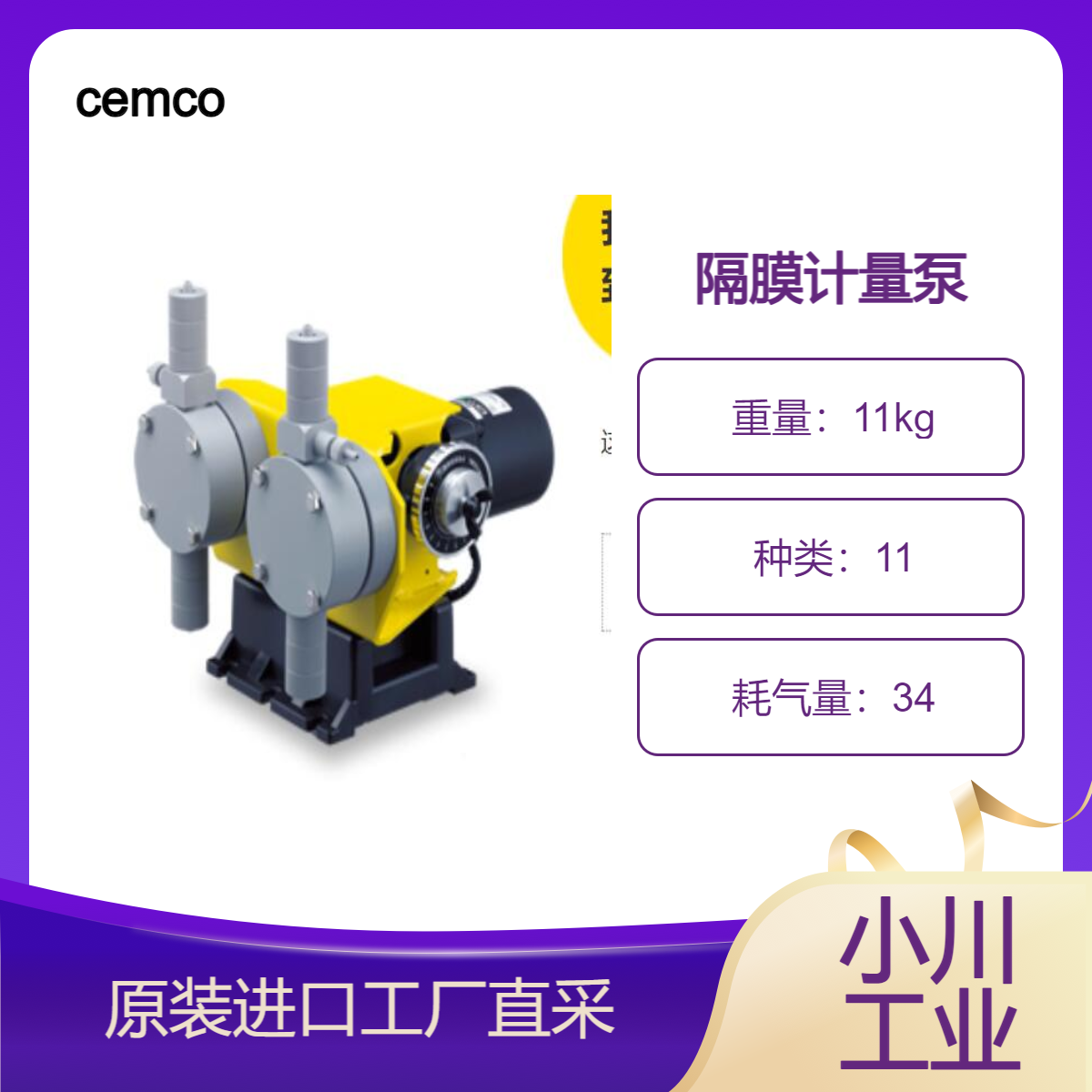 cemco隔膜计量泵/ 用于向浴室水池等处注入氯气/ 水处理等化学注入