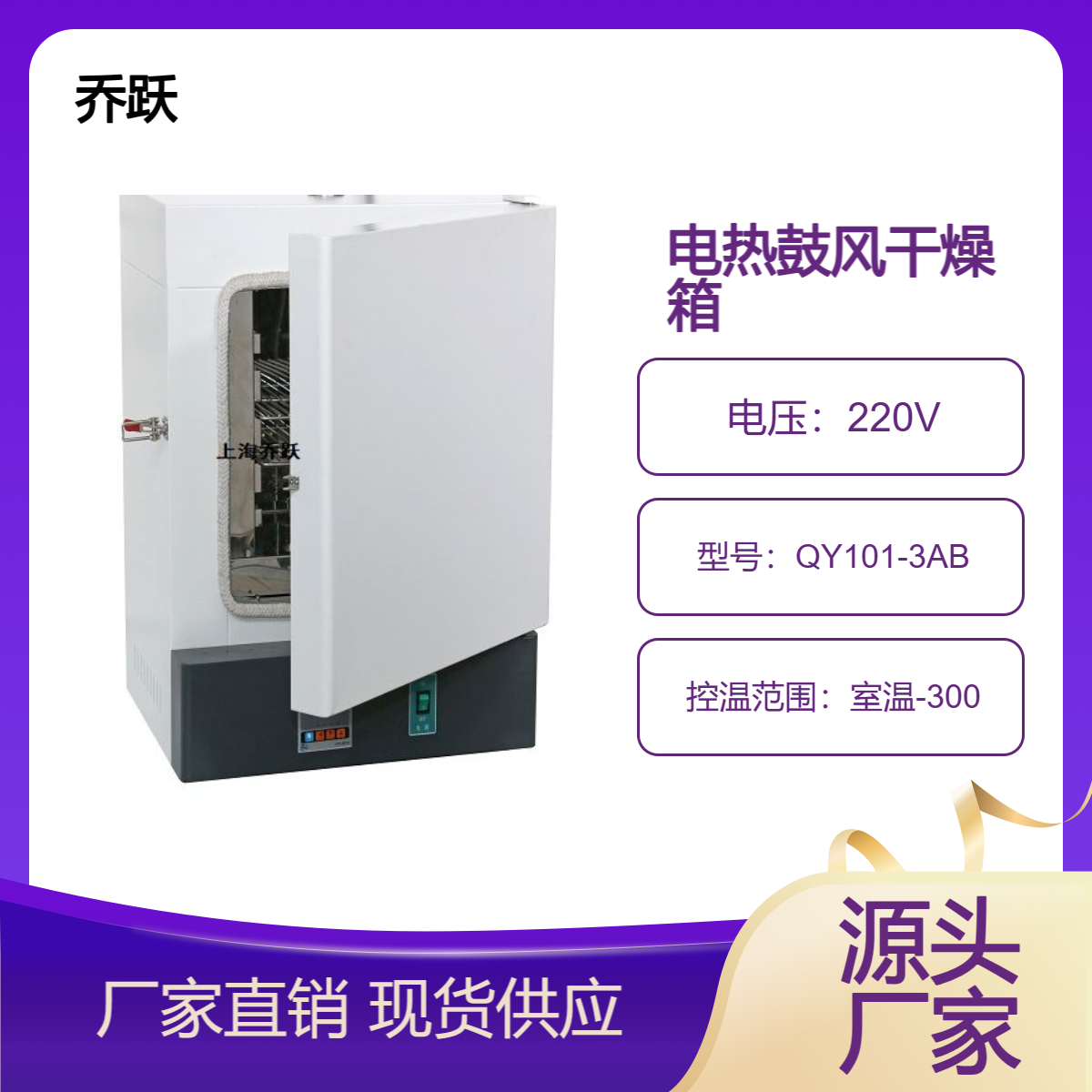 乔跃大型双门工业电热鼓风干燥 快速恒温 温控精度高