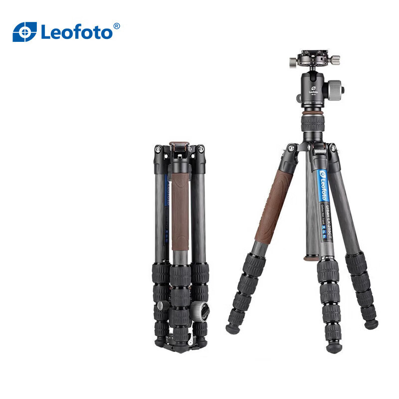徕图（Leofoto）LX-255CT+XB-32便携反折碳纤维手机三脚架相机单