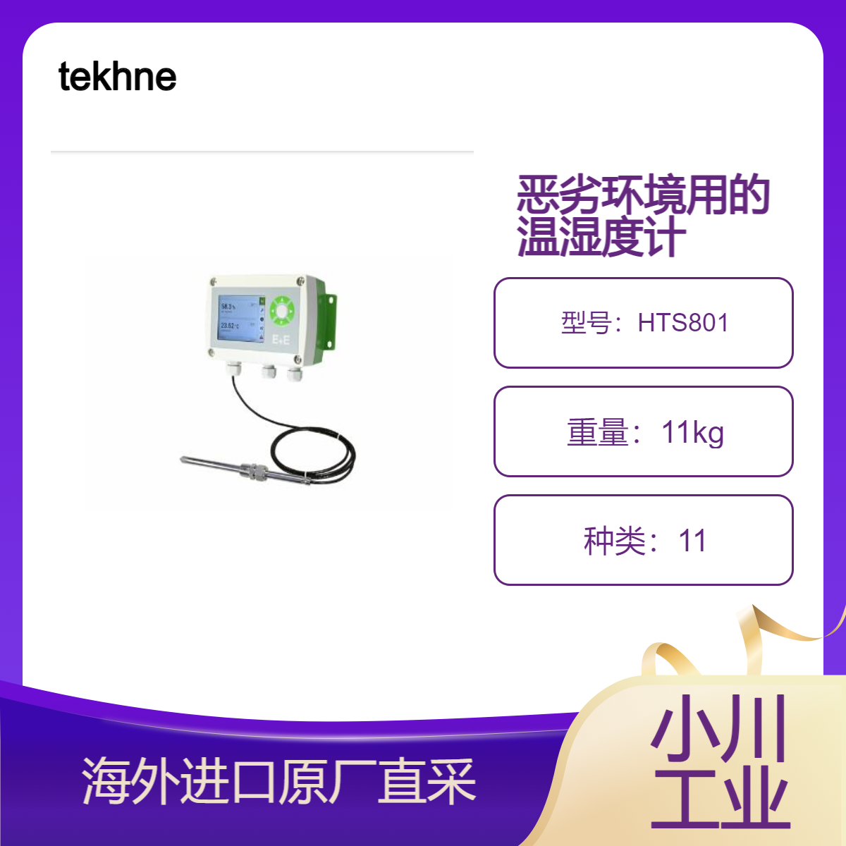 tekhne用于高湿度和恶劣环境的温湿度计HTS801露点仪