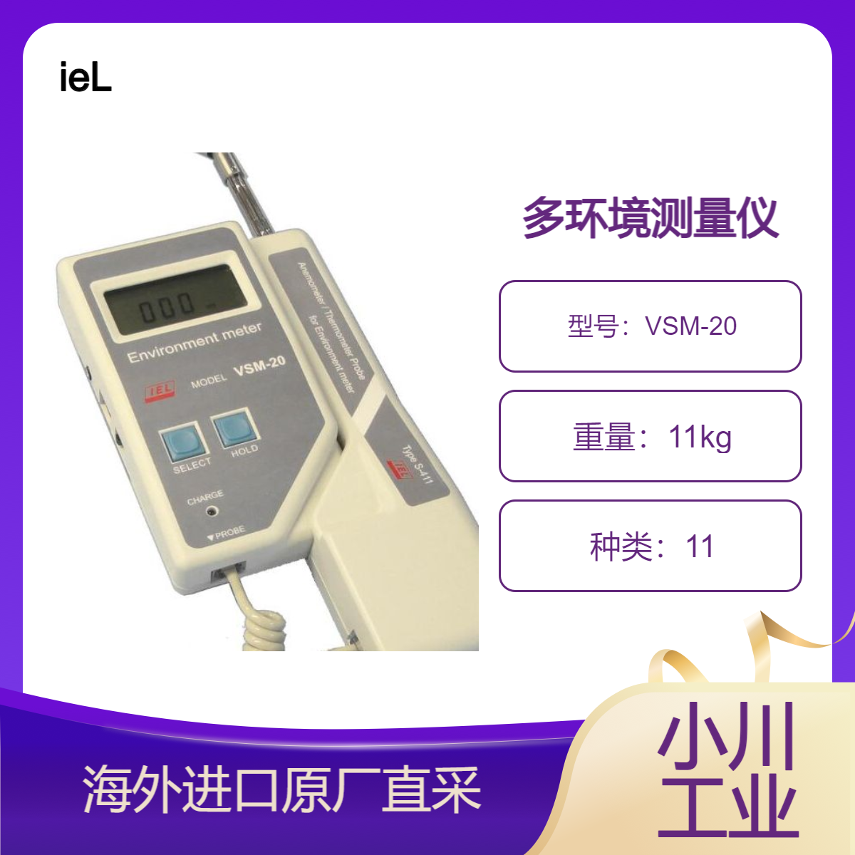 ieL风速计多环境测量仪 VSM-20/180° 可变尖端传感器，适合高空测量
