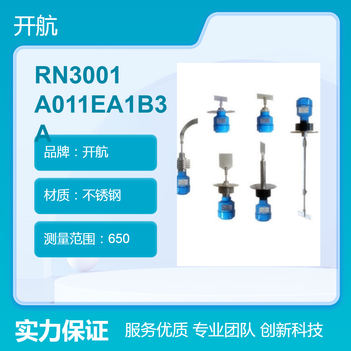 RN3001 A011EA1B3A方型铝合金外壳阻旋式料位开关