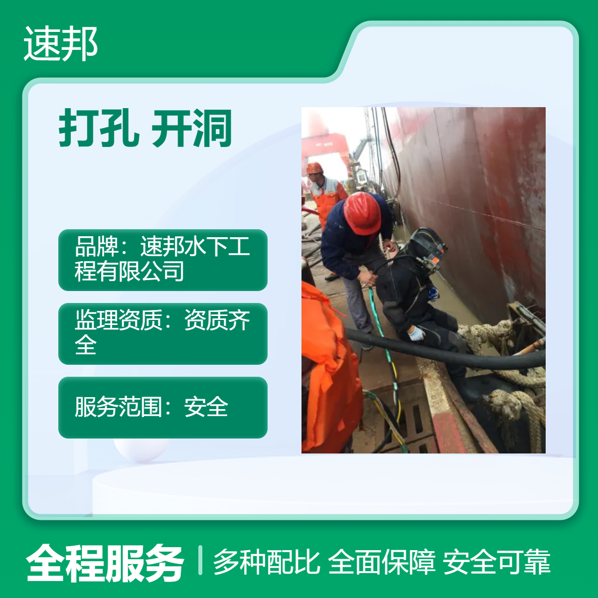 岳阳市水下打孔开洞施工队伍 完善方案 马上联系潜水员打捞服务队