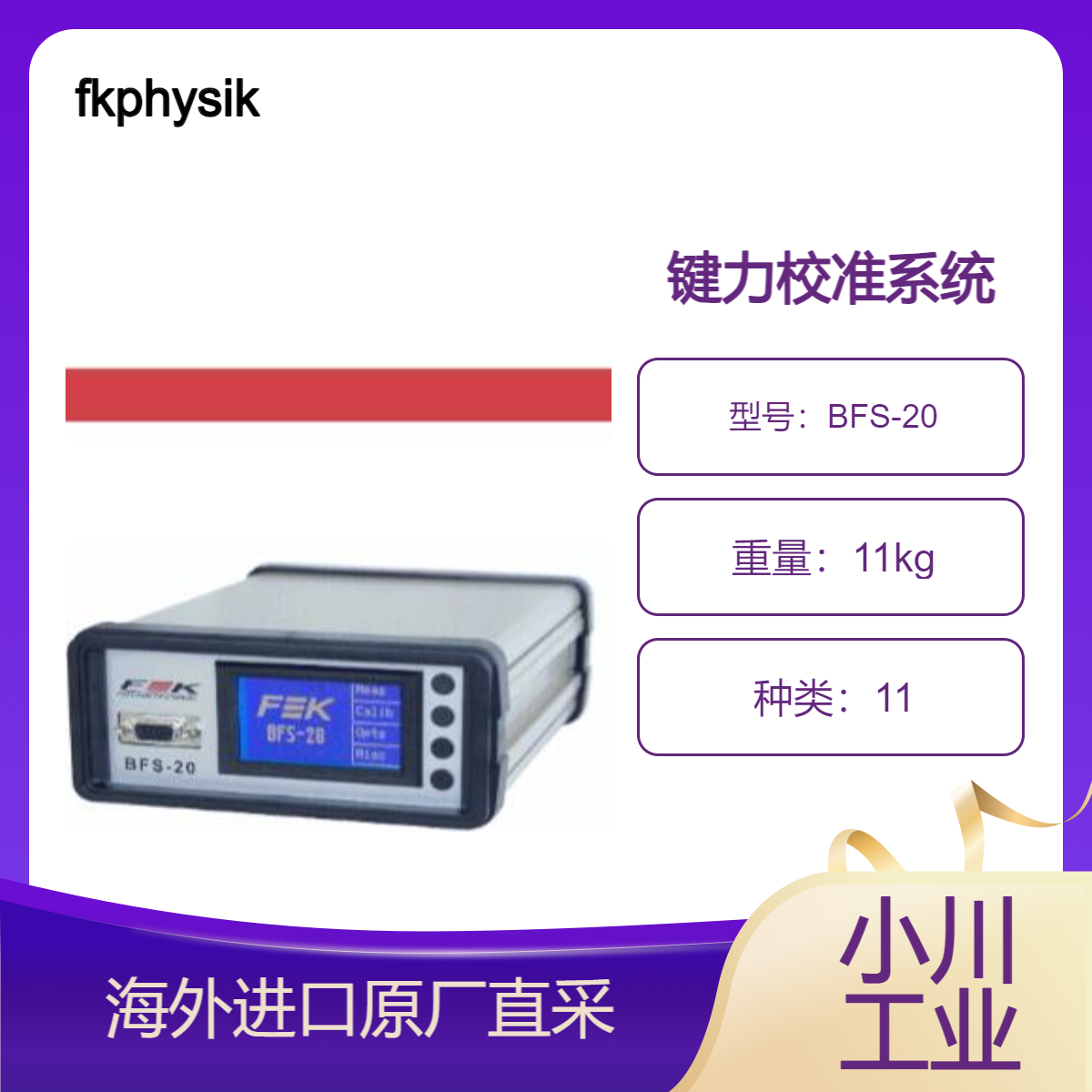 fkphysiktechnik测量设备-键力校准系统BFS-20检查键力的发展
