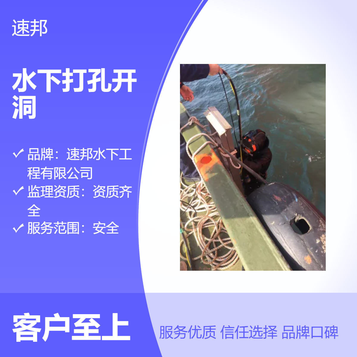 合肥市 水下打孔开洞作业队伍 咨询服务 潜水员水里打捞服务公司