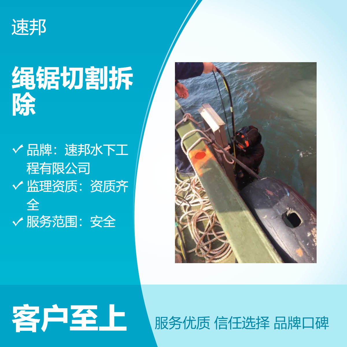 郑州市绳锯切割拆除混凝土施工队伍 服务当地 水鬼潜水员打捞服务队