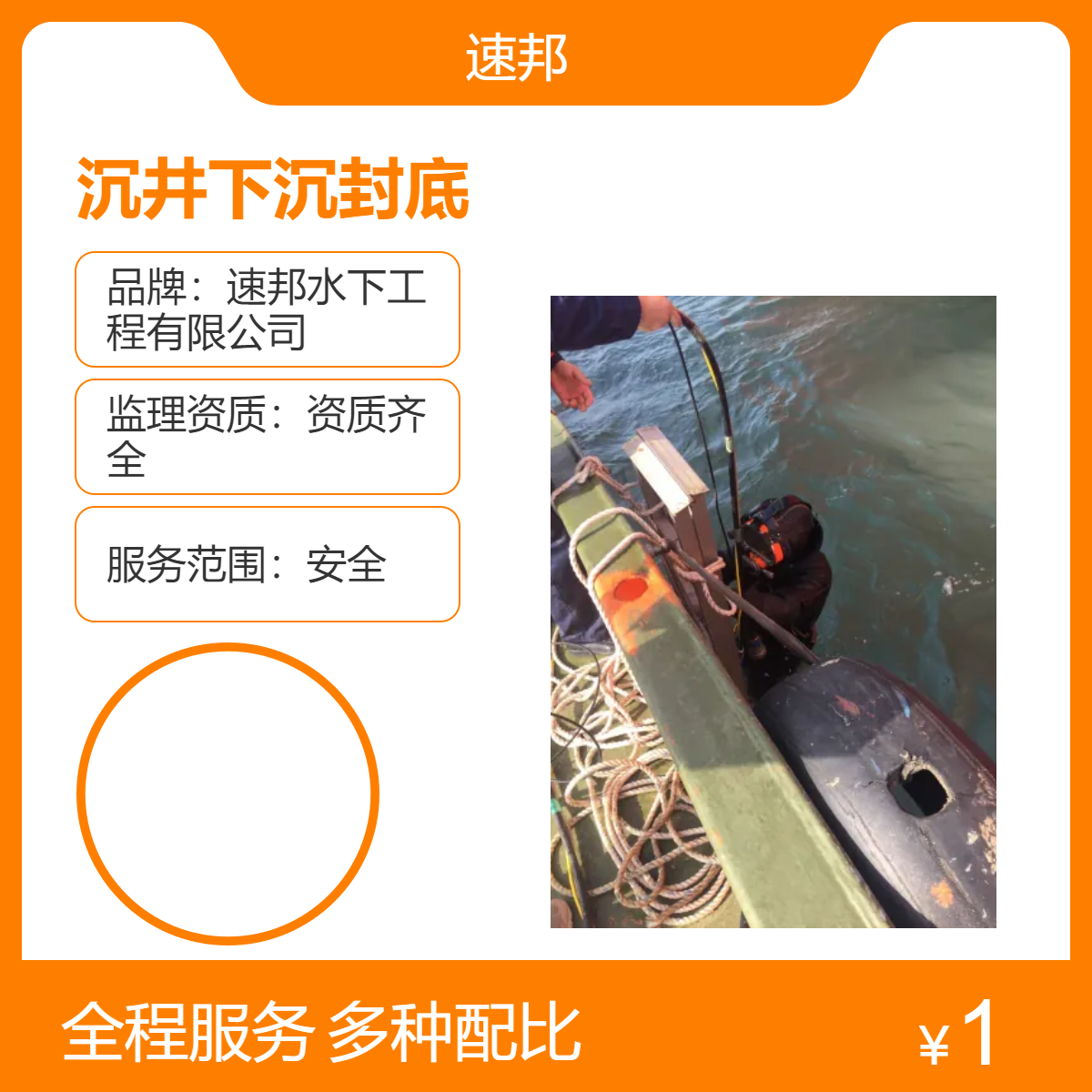许昌市沉井下沉水下清沙清泥封底堵漏队伍 准备充分 潜水员打捞队