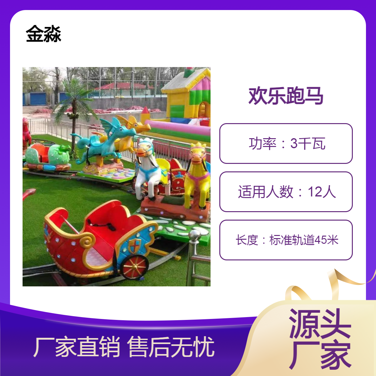 大型户外游乐设施 轨道系列 金淼12座欢乐跑马