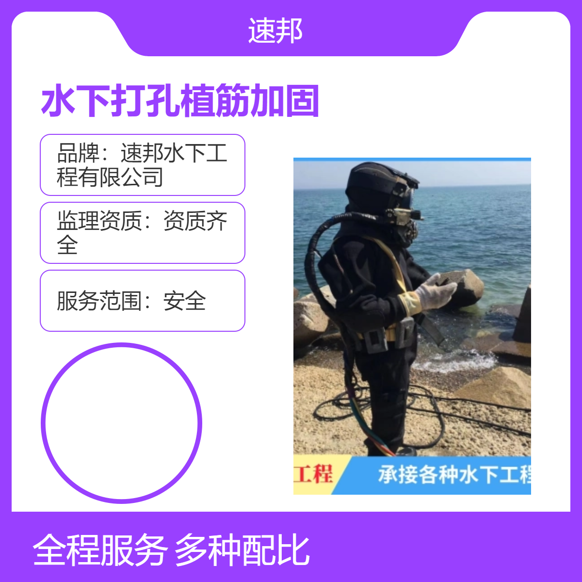 重庆市水下打孔植筋加固作业队伍 -安全可靠-潜水员水里安装维修