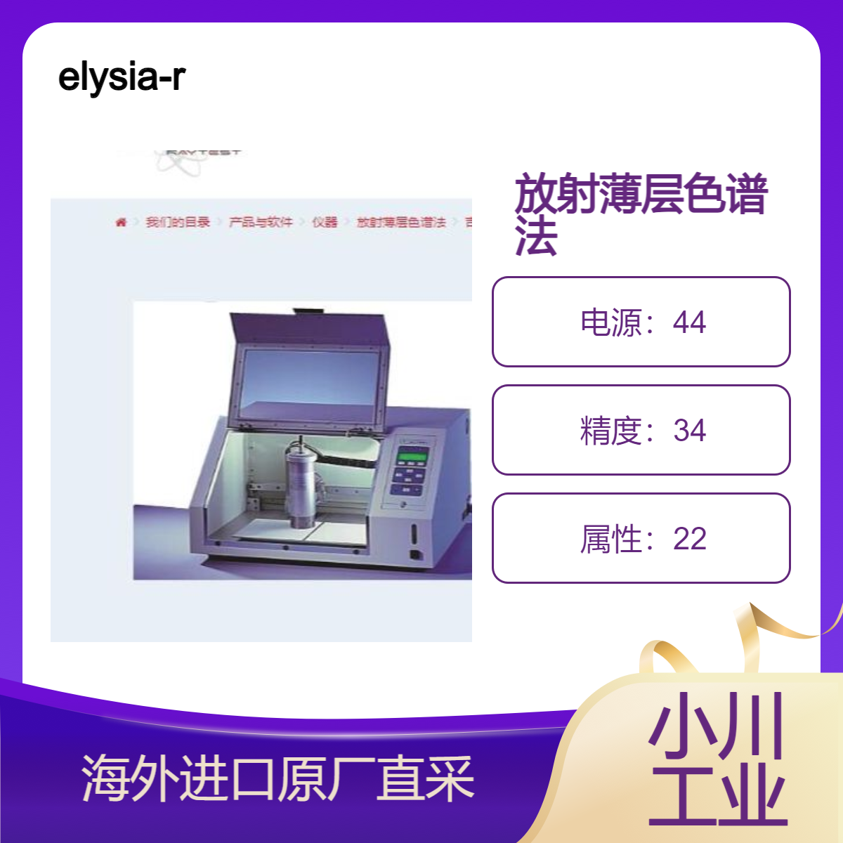 elysia-raytest放射薄层色谱法GITA使用单独的核素设置扫描该迹线
