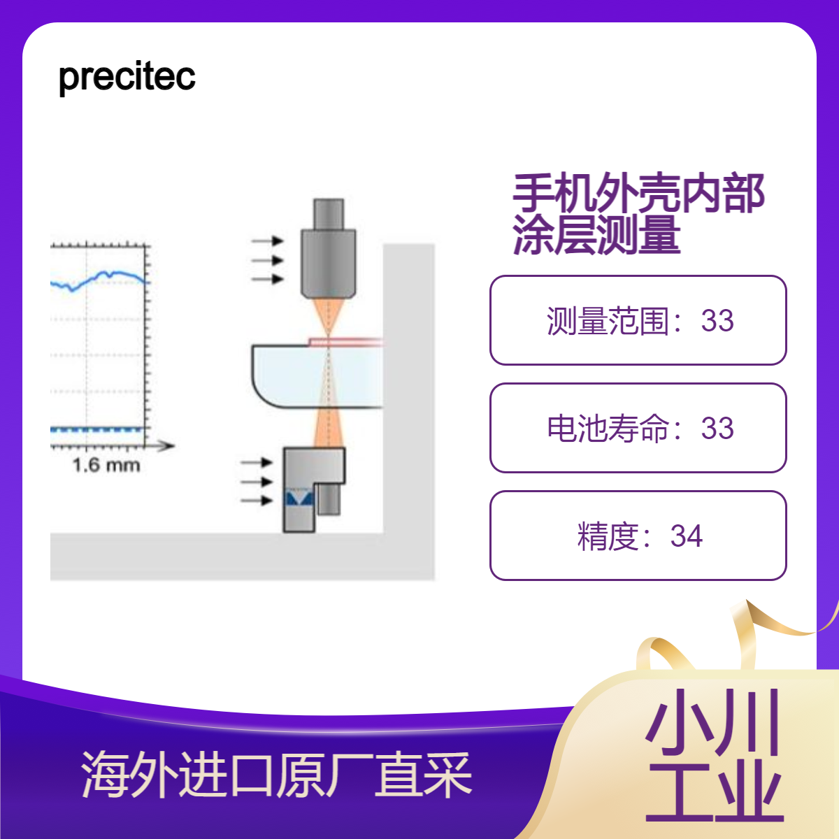 precitec高速非接触式智能手机检测CHRocodile CLS镜头倾斜度测量
