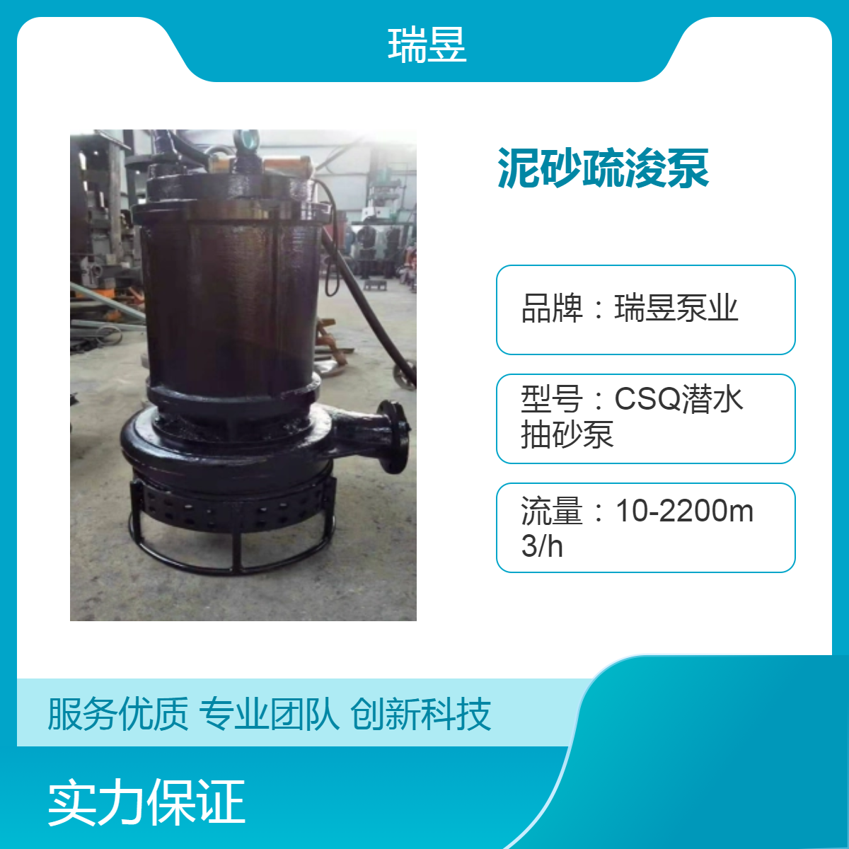 瑞昱泵业 泥砂疏浚泵 半开式叶轮设计 高效清淤疏浚利器