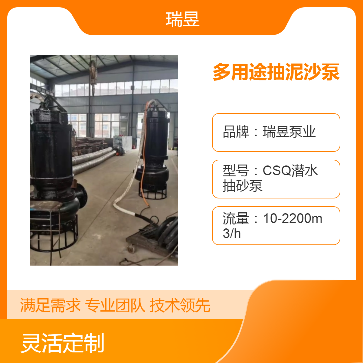 多用途抽泥沙泵 耐磨潜水排渣泵 瑞昱泵业出品