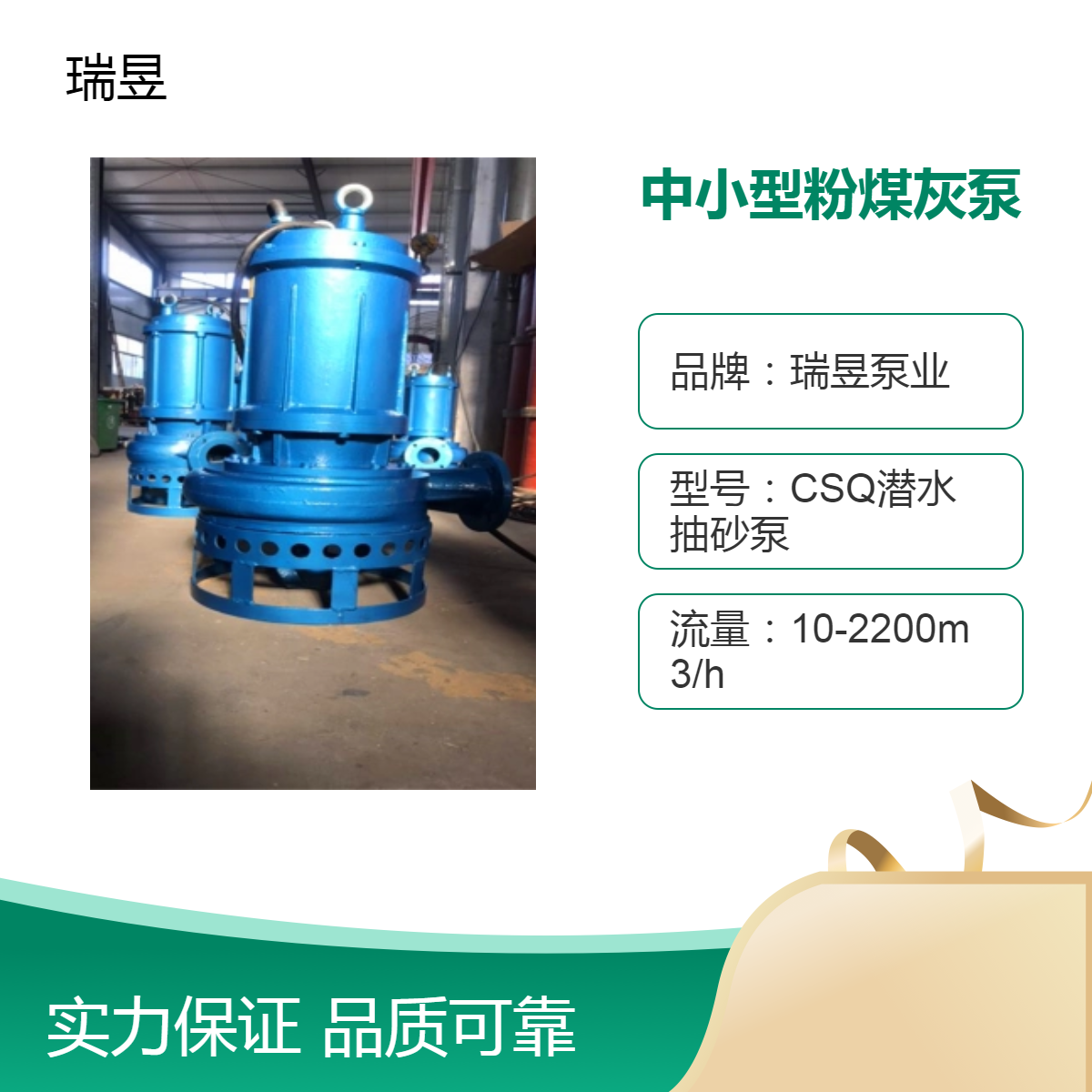 瑞昱泵业出品 中小型粉煤灰泵 多用途潜水渣浆泵