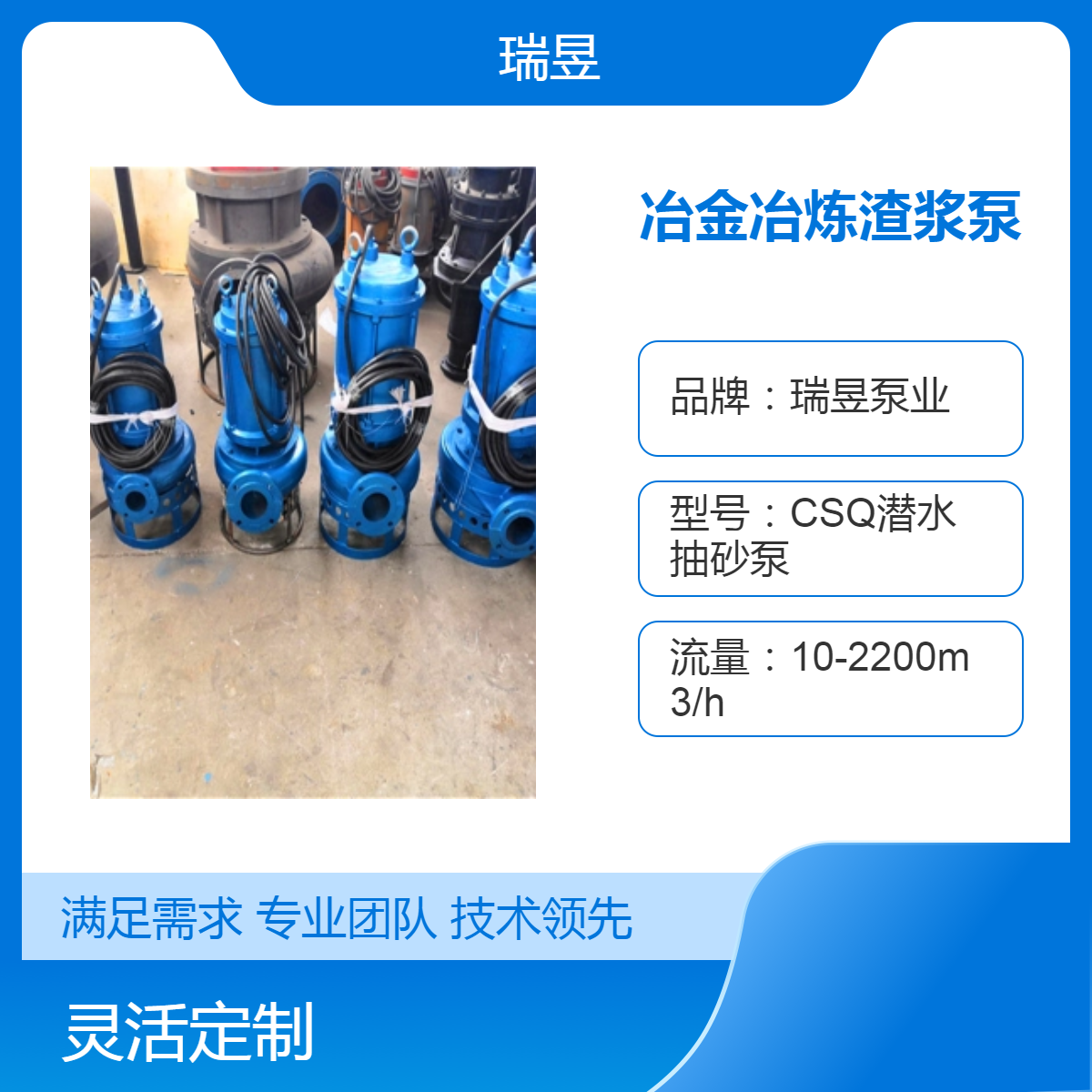冶金冶炼用电动渣浆泵 耐磨潜水泥沙泵 瑞昱泵业