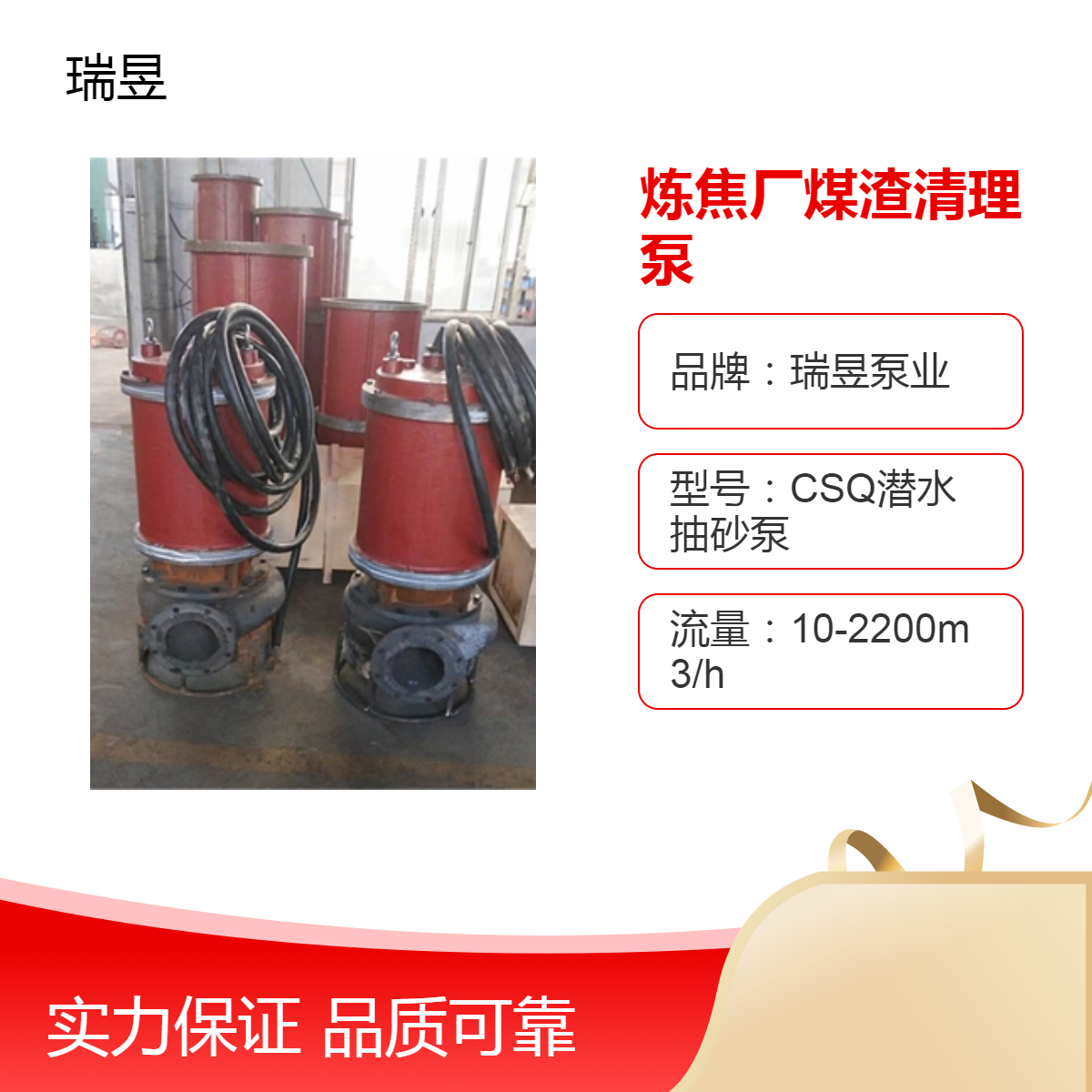 炼焦厂煤渣清理泵 多用途潜水渣浆泵 瑞昱泵业