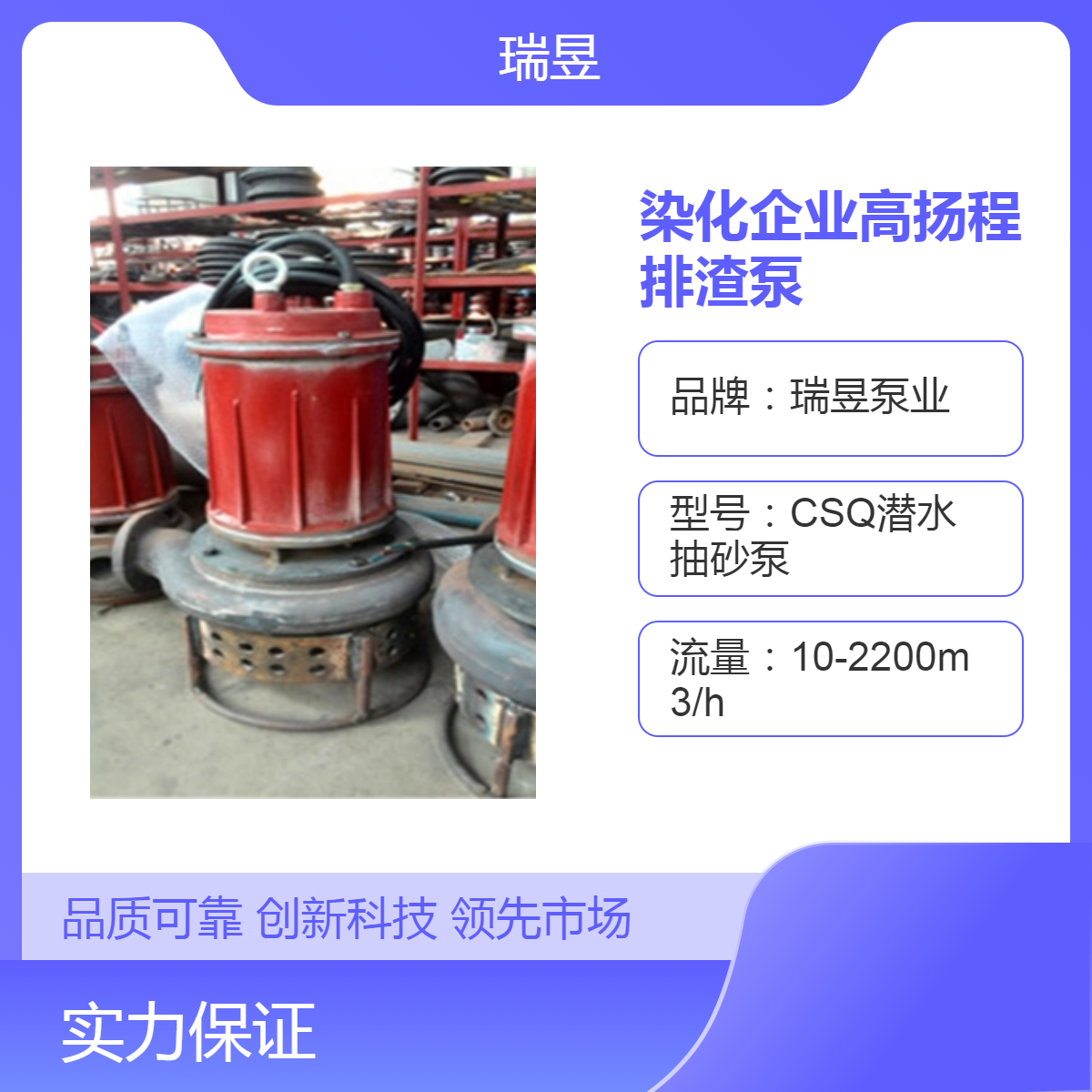 染化企业高扬程排渣泵 过流件耐磨合金材质 瑞昱泵业出品