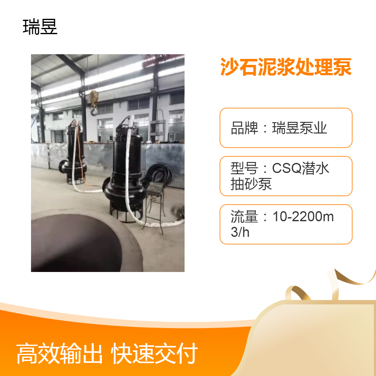 沙石泥浆处理泵 耐磨大流量泥砂泵 瑞昱泵业出品