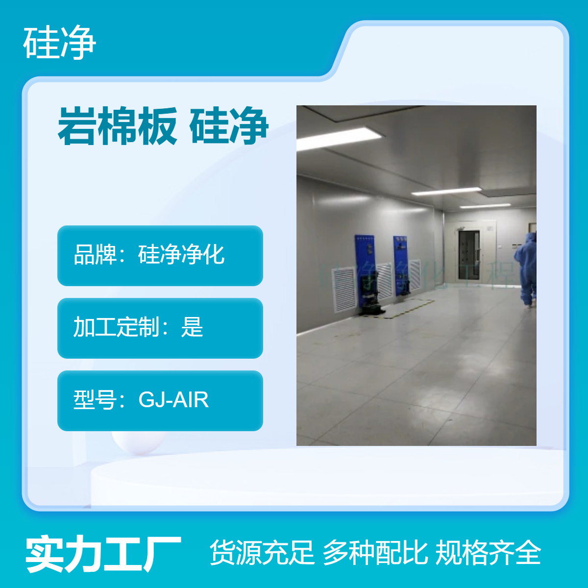 净化工程 无尘车间 防火岩棉板装修 硅净公司供应质量有保障