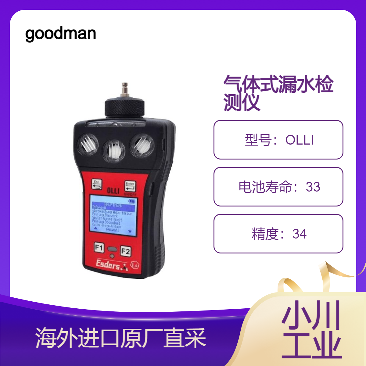goodman氢水检漏仪OLLI适合在狭窄空间进行搜索/精确地确定漏水点