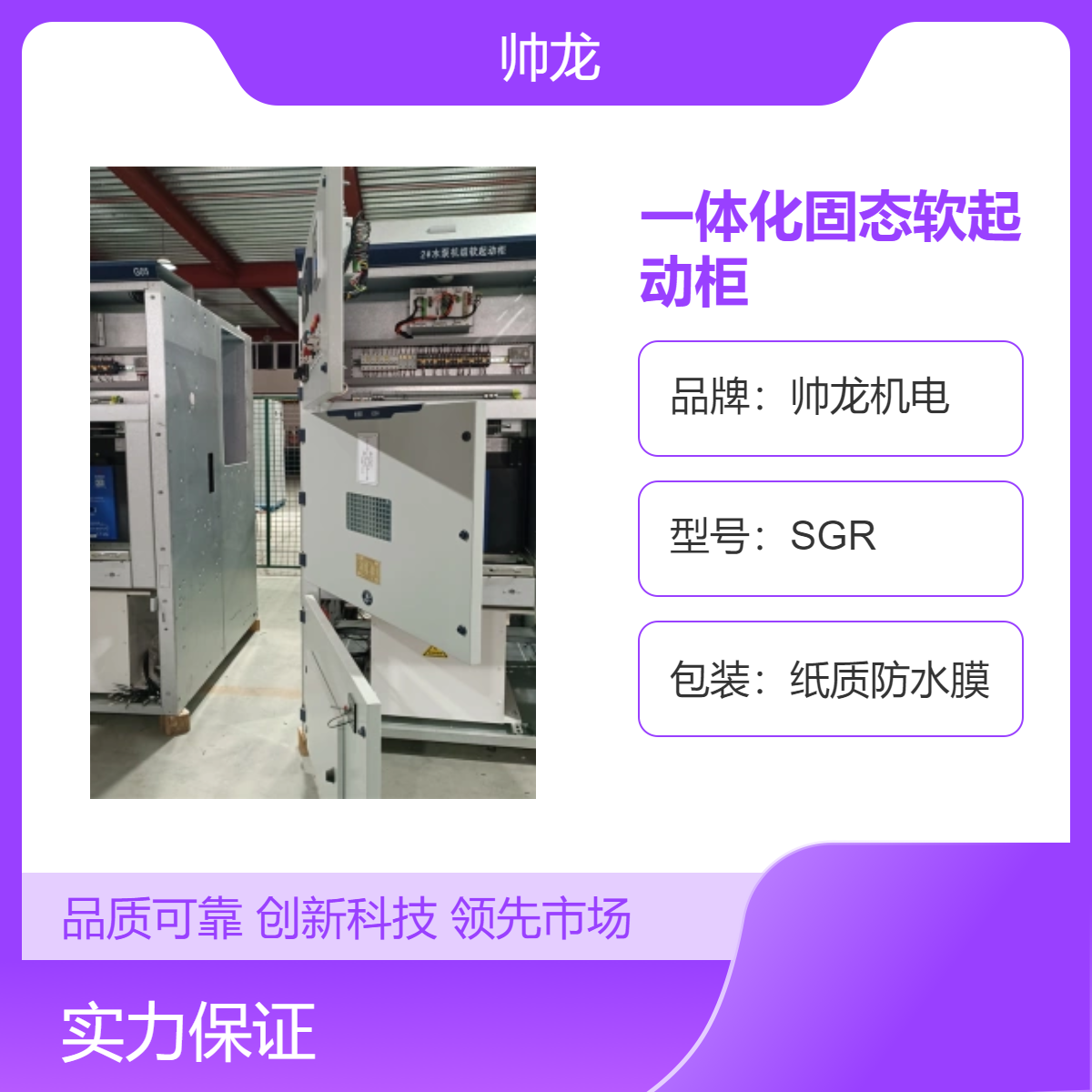 帅龙机电一体化固态软起动柜SYGR 鼠笼电机启动柜