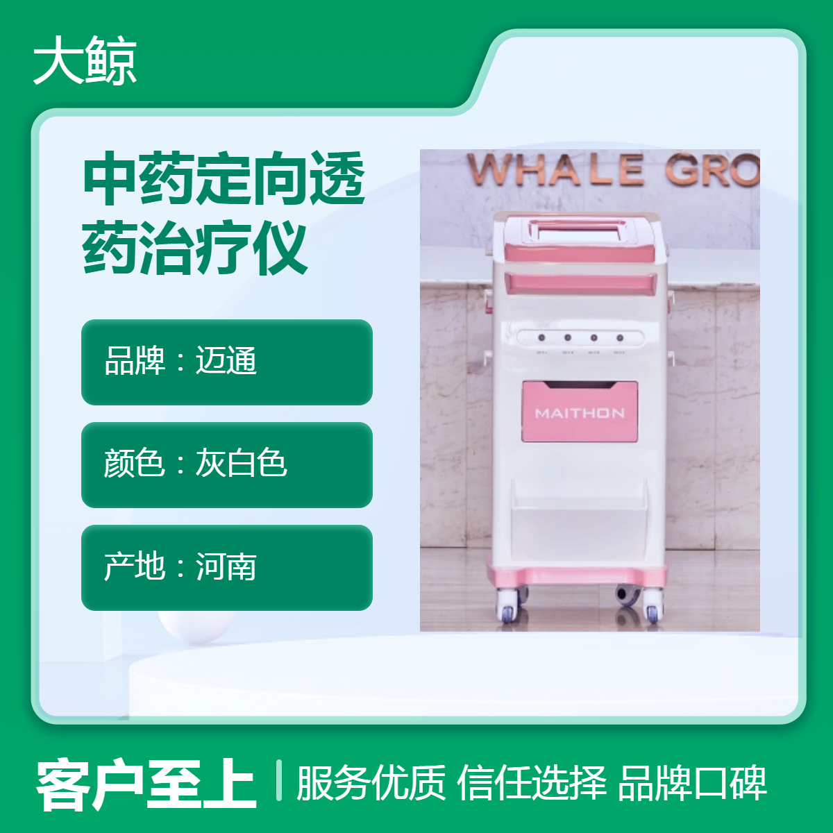 大鲸中药定向透药治疗仪 终身售后 灰白色触屏操作 长时间续航10kg